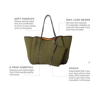 Neoprene olive tote